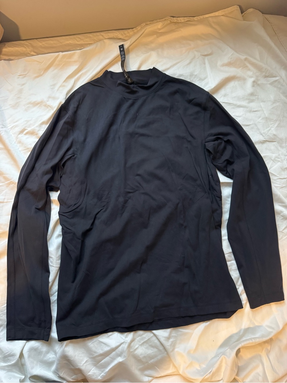 NWT Lululemon Rulu Mock Neck Long Sleeve Shirt in Black, size Medium